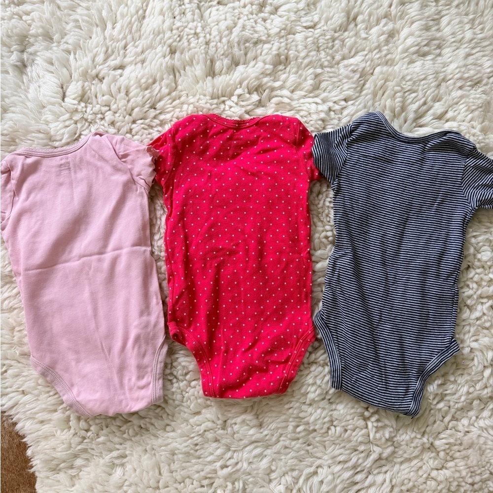 Carter's Pink, Red, and Blue Bodysuit Trio - Picture 6 of 6